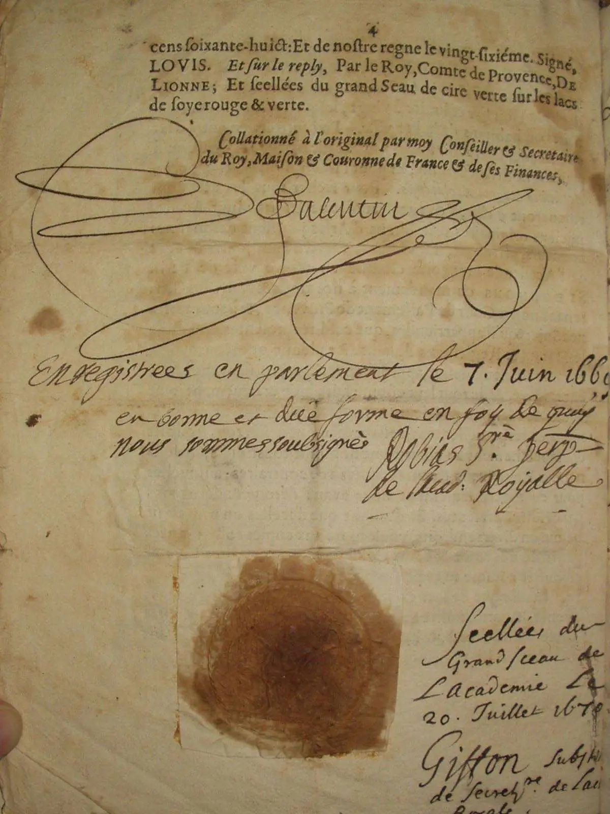 l-quatre Lettre patente du Roy page quatre