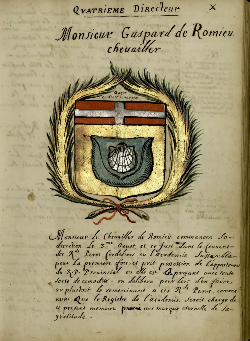 lion-arles Registre manuscrit, nomination de monsieur Romieu