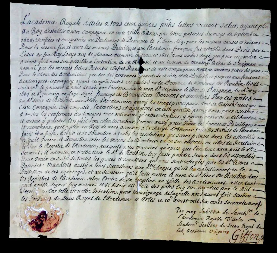 Document de 1669 signé par Giffon